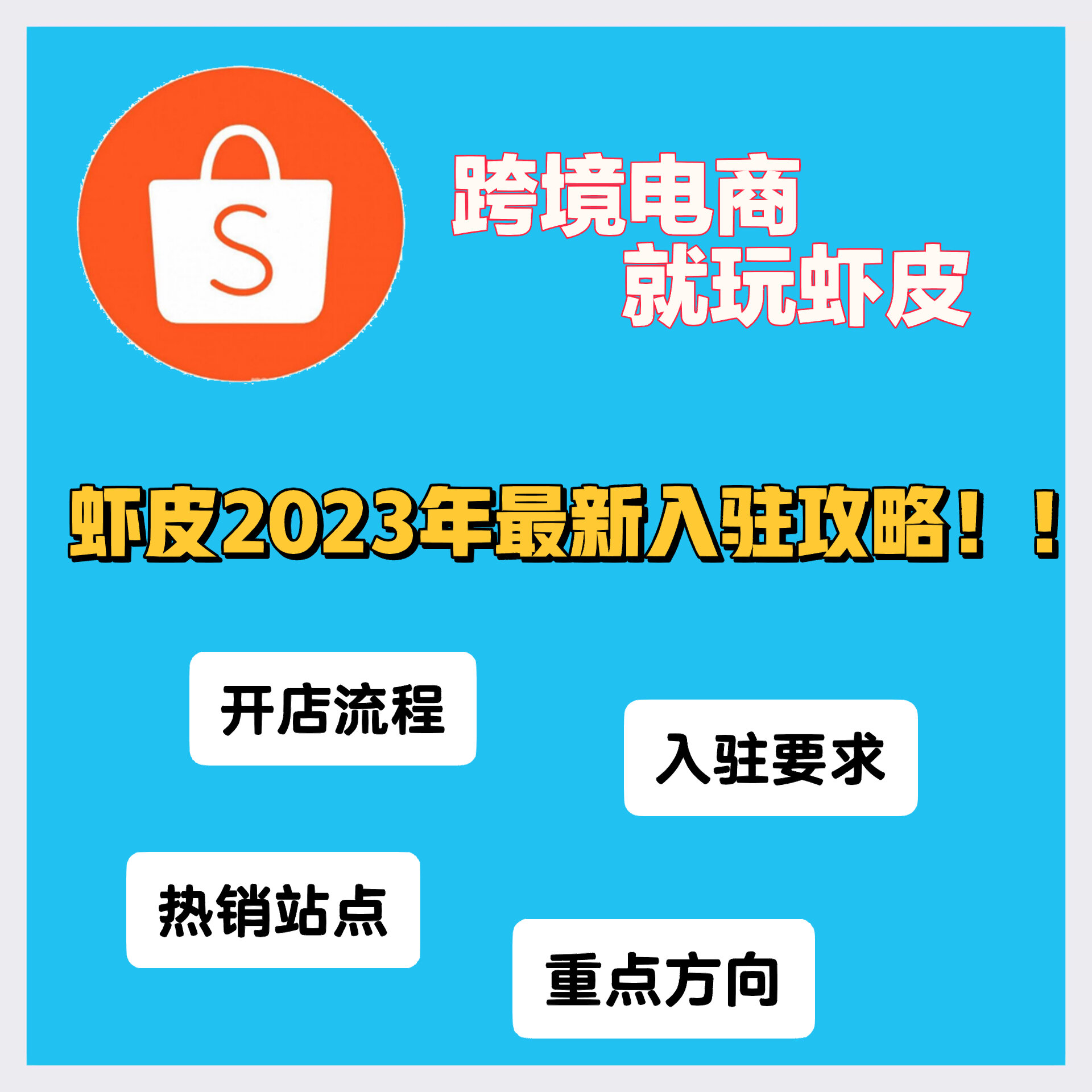2023虾皮Shopee跨境电商零基础开店全攻略，手把手教你抢占东南亚蓝海市场